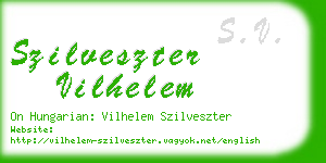 szilveszter vilhelem business card